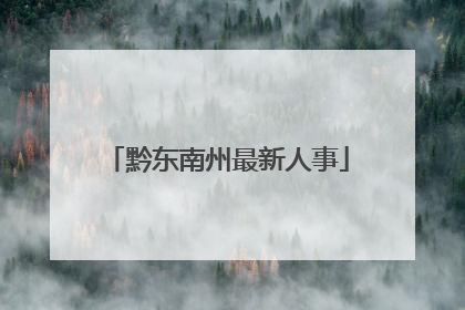 黔东南州最新人事
