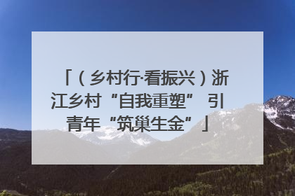 （乡村行·看振兴）浙江乡村“自我重塑” 引青年“筑巢生金”