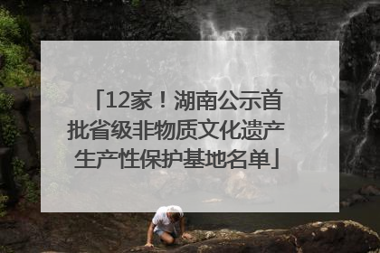 12家！湖南公示首批省级非物质文化遗产生产性保护基地名单