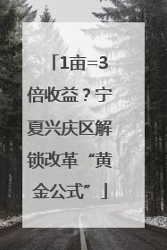 1亩=3倍收益？宁夏兴庆区解锁改革“黄金公式”