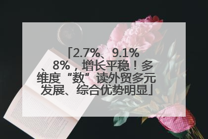 2.7%、9.1%、8%，增长平稳！多维度“数”读外贸多元发展、综合优势明显