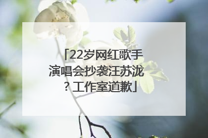 22岁网红歌手演唱会抄袭汪苏泷？工作室道歉