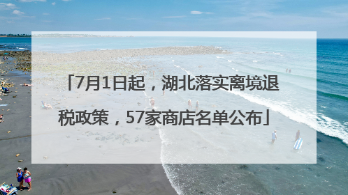 7月1日起，湖北落实离境退税政策，57家商店名单公布