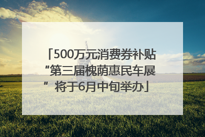 500万元消费券补贴 “第三届槐荫惠民车展”将于6月中旬举办