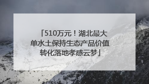 510万元！湖北最大单水土保持生态产品价值转化落地孝感云梦