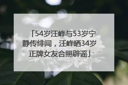 54岁汪峰与53岁宁静传绯闻，汪峰晒34岁正牌女友合照辟谣