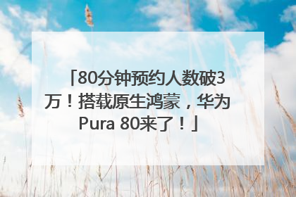 80分钟预约人数破3万！搭载原生鸿蒙，华为Pura 80来了！